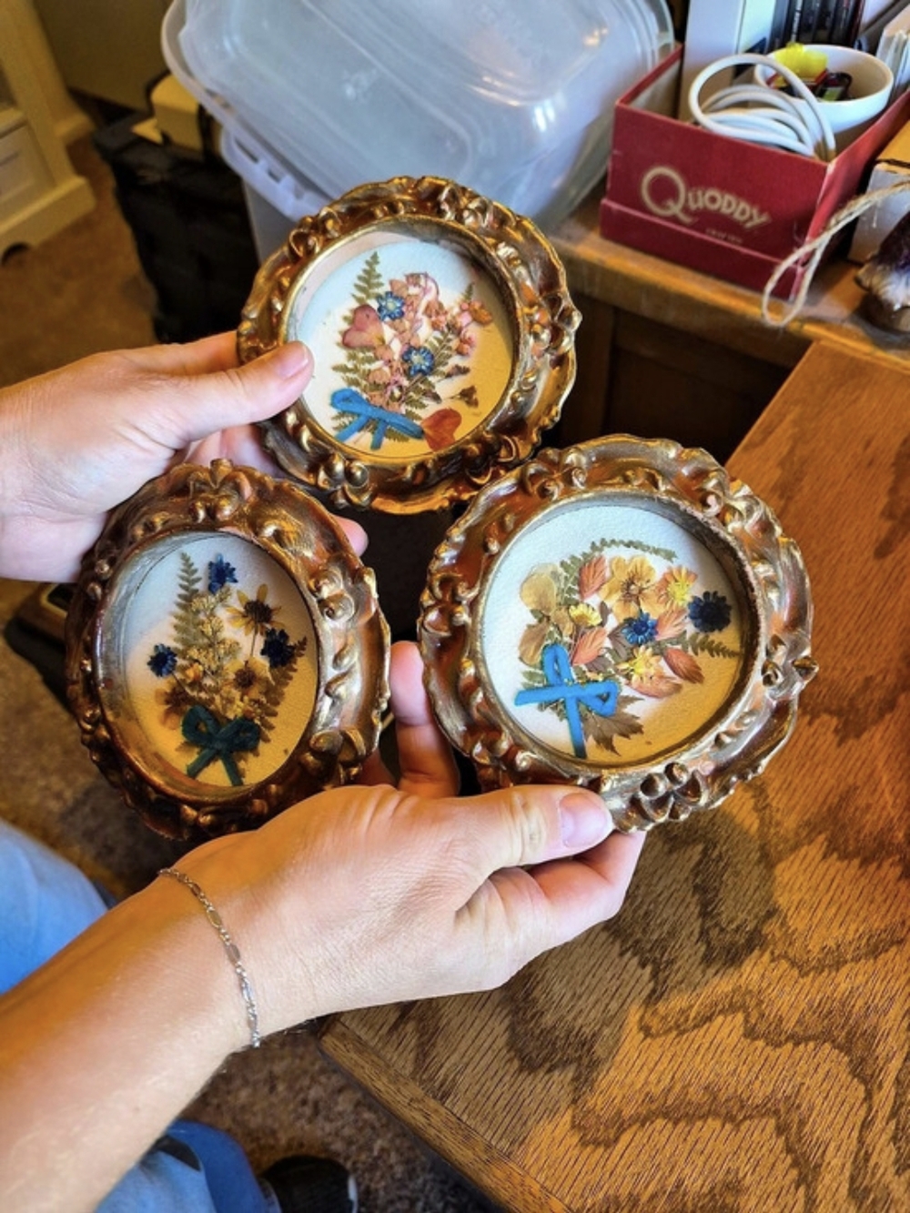 Vintage Floral Framed Art Set of 3